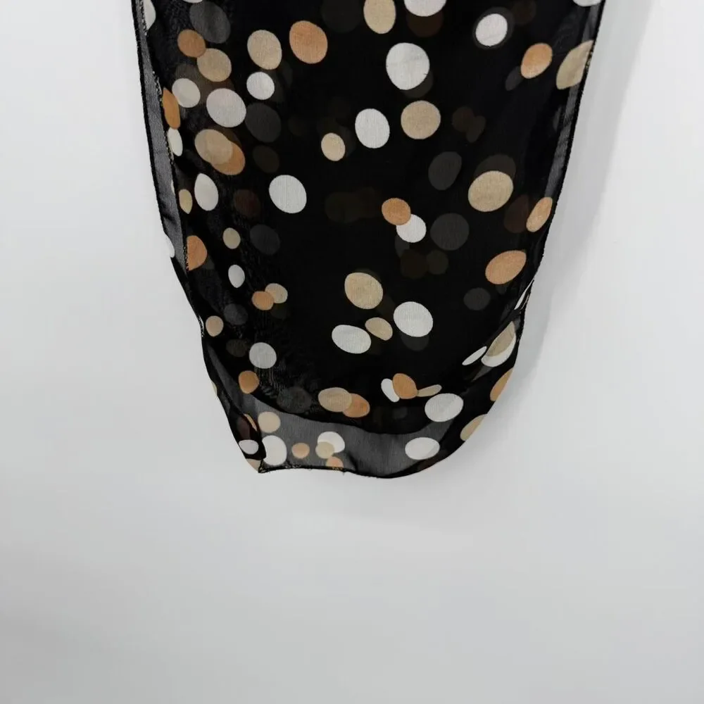 Unbranded Polka Dot Scarf Black Multi Dot Pattern Accessory Tie Neck